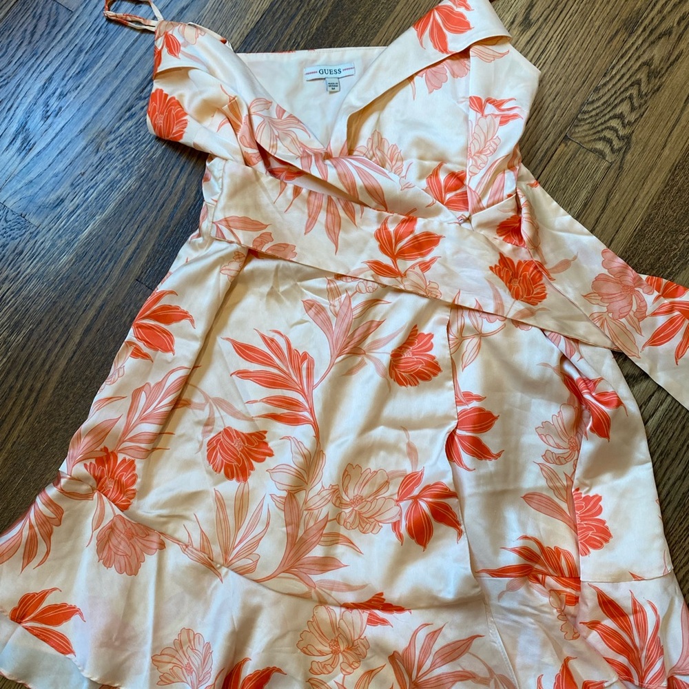 Guess faux wrap dress with tie